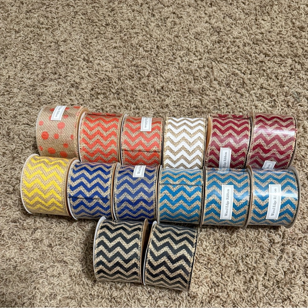 Chevron and Polka Dot Ribbon Set
